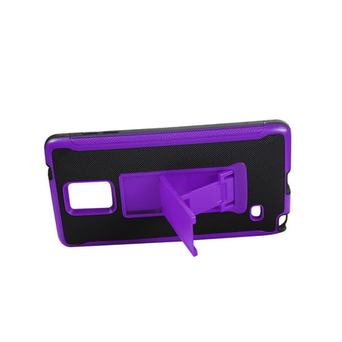 Reiko Samsung Galaxy Note 4 Hybrid Heavy Duty Case With Vertical Kickstand In Black Purple