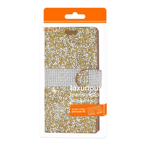 Reiko Lg G6 Diamond Rhinestone Wallet Case In Gold