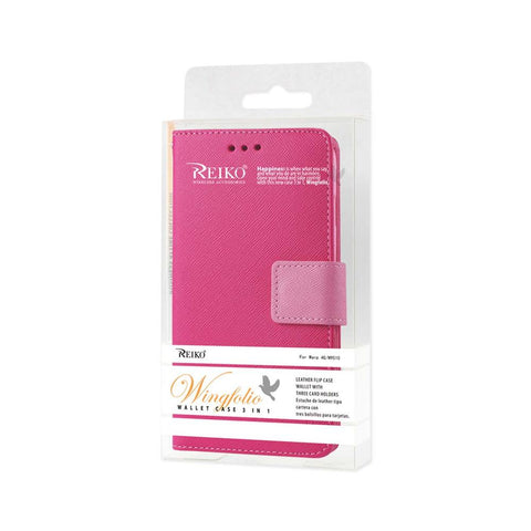 Reiko Zte Warp 4g 3-in-1 Wallet Case In Hot Pink