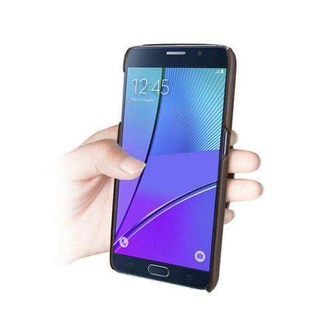 Reiko Samsung Galaxy Note 5 Genuine Leather Hand Strap Case In Umber