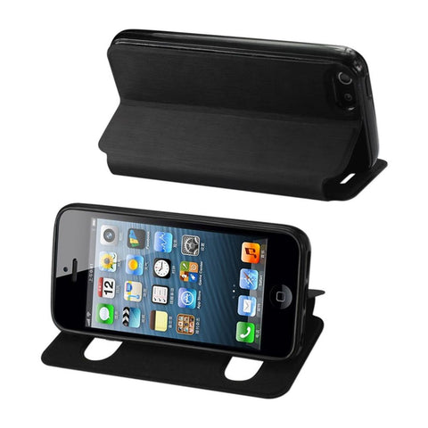 Reiko Iphone Se/ 5s/ 5 Smart Window Flip Case In Black