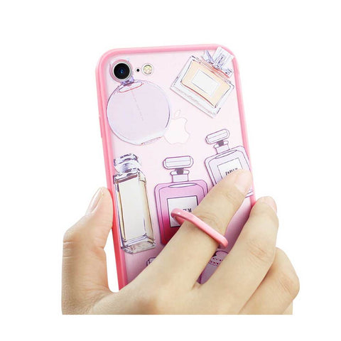 Reiko Iphone 8/ 7 Perfume Design Clear Case With Rotating Ring Stand Holder In Mix