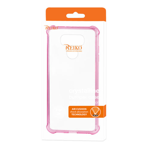 Reiko Lg G6 Clear Bumper Case With Air Cushion Shock Absorption In Clear Hot Pink