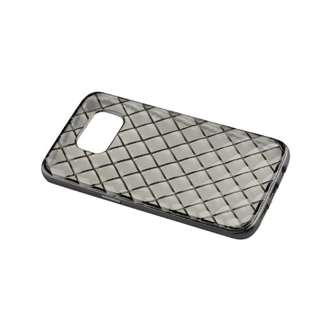 Reiko Samsung Galaxy S7 Flexible 3d Rhombus Pattern Tpu Case With Shiny Frame In Clear