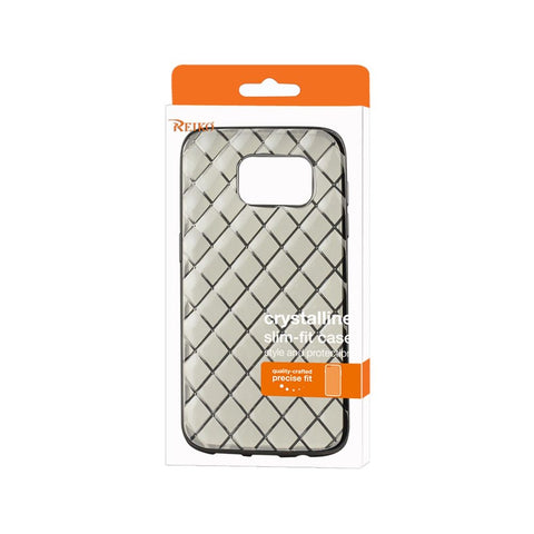 Reiko Samsung Galaxy S7 Flexible 3d Rhombus Pattern Tpu Case With Shiny Frame In Clear
