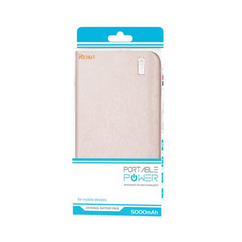 Reiko 5000mah Universal Power Bank With Led Light In Pink