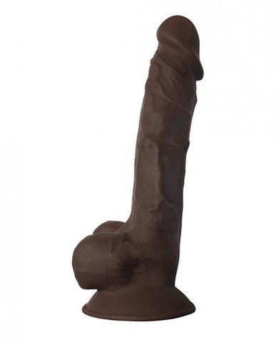 Fleshstixxx 8 inches Silicone Dildo with Balls Brown