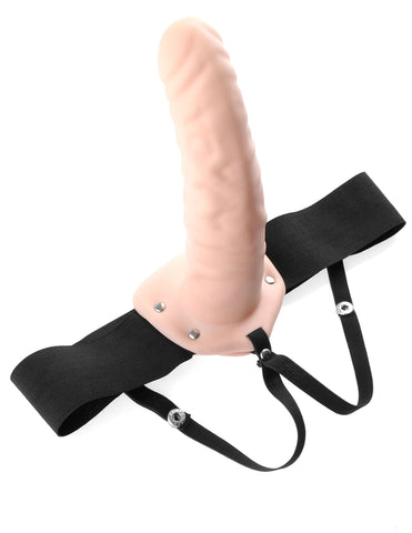 Fetish Fantasy 8 Inches Hollow Strap On Dildo Beige