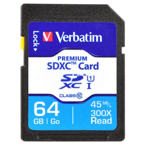 (4-pack) Verbatim Premium 64gb Class 10 Sdxc Uhs-i Memory Card -retail Hanging Blister Package