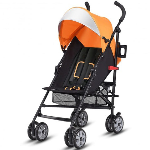 Folding Lightweight Baby Toddler Umbrella Travel Stroller-Orange