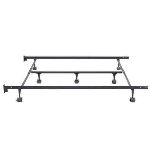 Twin Full Queen King Universal Bed Frame with Headboard Brackets and 7 Casters