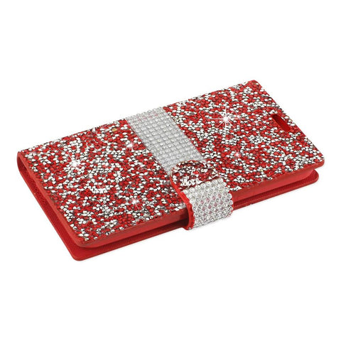 Reiko Lg G6 Diamond Rhinestone Wallet Case In Red