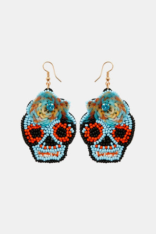 Copper Beaded Detail Dangle Earrings