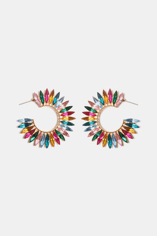 Zinc Alloy Acrylic C-Hoop Earrings