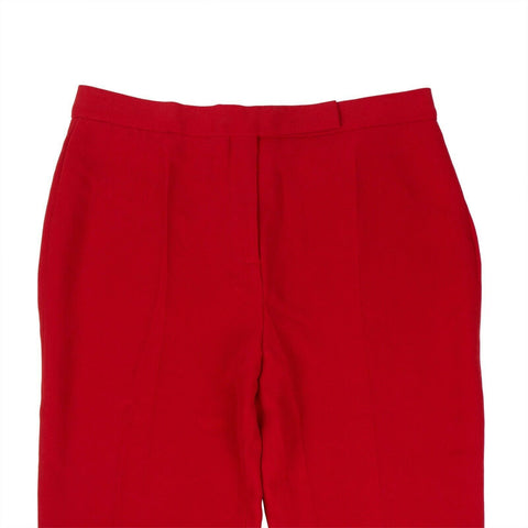 Red Cuffed Knee Capri Pants