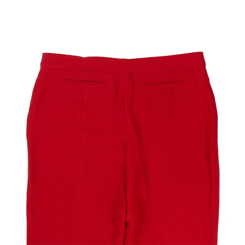 Red Cuffed Knee Capri Pants