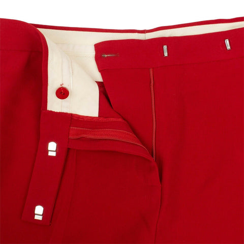 Red Cuffed Knee Capri Pants