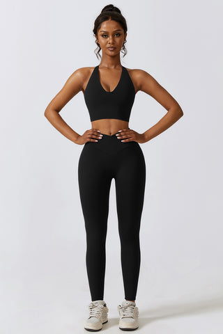 Crisscross Sports Bra and Leggings Set