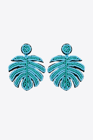 Beaded Banana Leaf Earrings