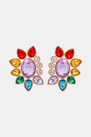 Geometrical Shape Glass Stone Dangle Earrings