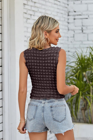 Textured Round Neck Tank