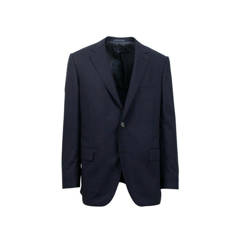 Navy Blue Two-Button Wool Sport Coat