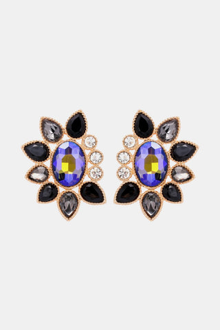 Geometrical Shape Glass Stone Dangle Earrings
