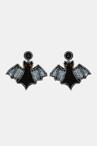Bat Shape Beaded Dangle Earrings
