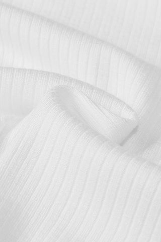 Ribbed Ruffle Trim Sleeveless Bodysuit