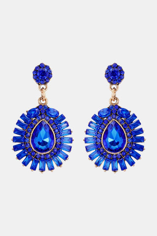 Teardrop Shape Glass Stone Dangle Earrings