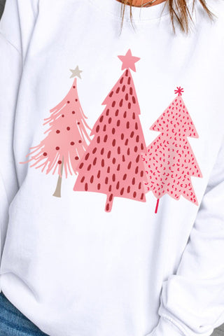 Christmas Tree Graphic Long Sleeve Sweatshirt