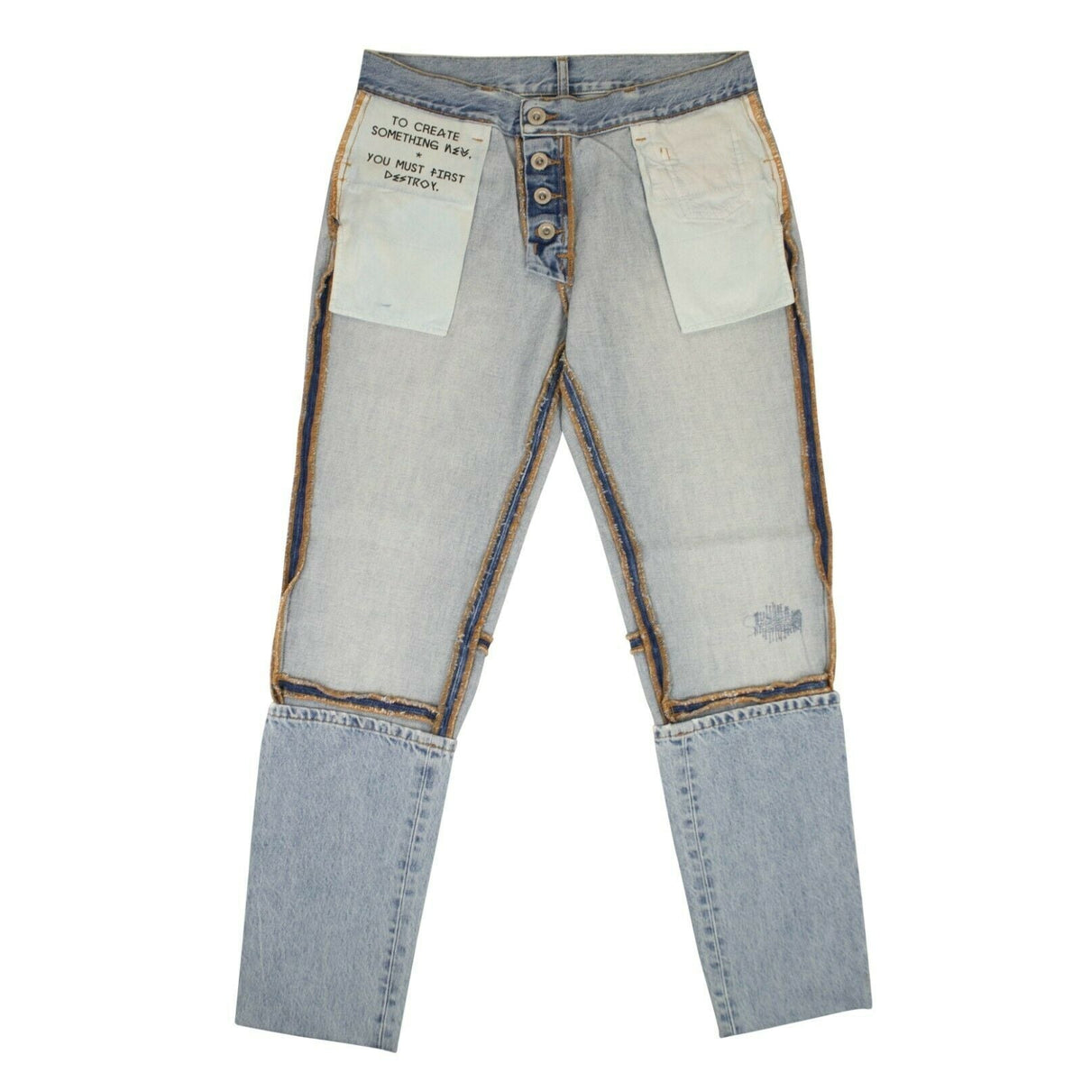 Women's Blue Washed 'Inside Out' Boyfriend Jeans
