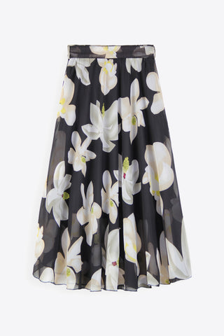 Full Size Floral Tie-Waist Skirt