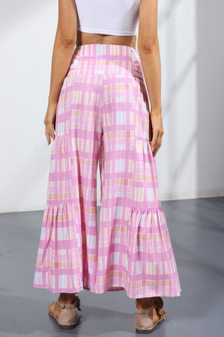 Printed Tie-Front Culottes