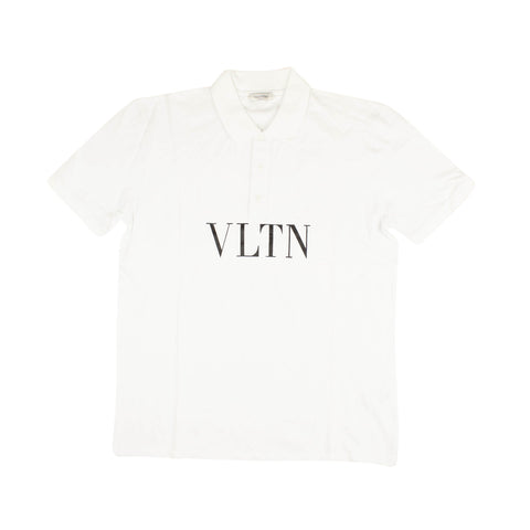 White Logo Short Sleeve Polo Shirt