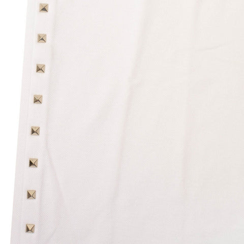 White Studded Jersey Polo Shirt