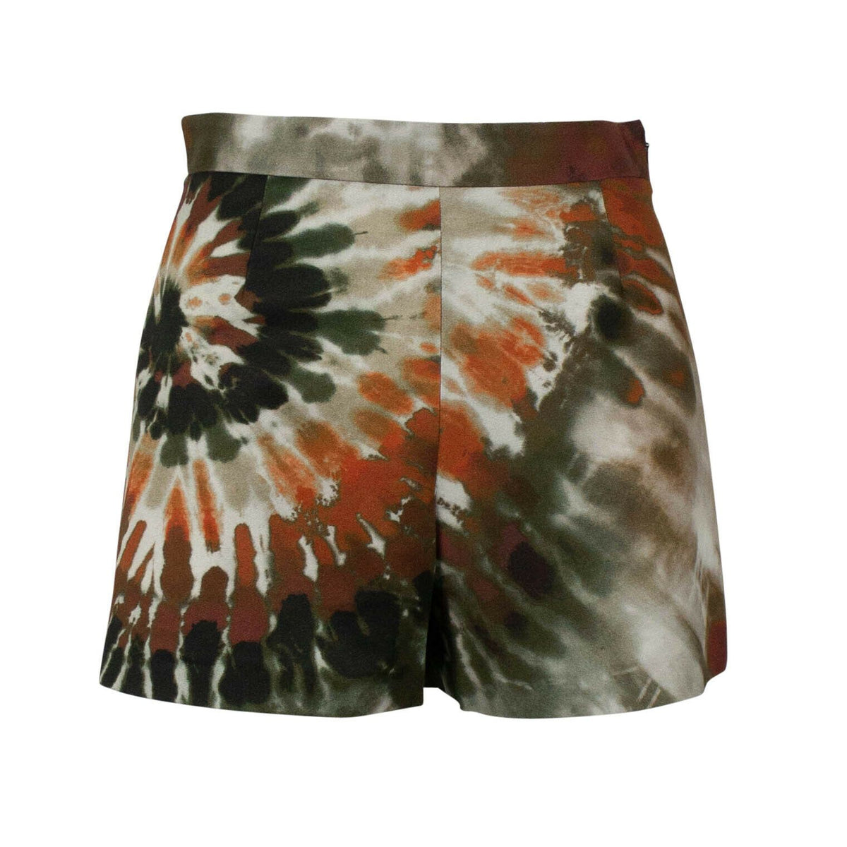 Tie Dye Cotton Blend Shorts - Green/Multi