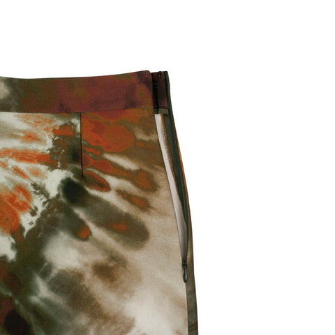 Tie Dye Cotton Blend Shorts - Green/Multi