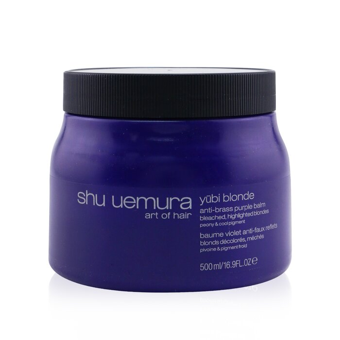 Yubi Blonde Anti-brass Purple Balm (hair Mask) - Bleached, Highlighted Blondes (salon Size) - 500ml/16.9oz