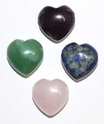 (ste 10 12) 15mm Heart Beads Various Stones