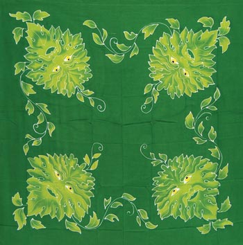Green Man  Altar Cloth Or Scarve 36" X 36"