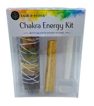 Chakra Energy Kit (sage, Palo Santo, Selenite & Quartz)