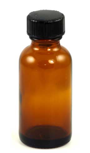 Amber Bottle With Cap 1 Oz