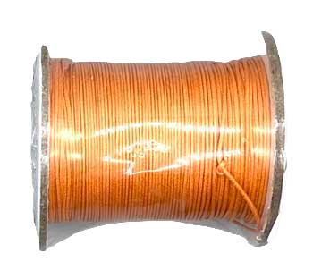 Orange Waxed Cotton Cord 1mm 100 Yds