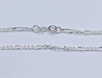 20" Sterling Figaro Chain