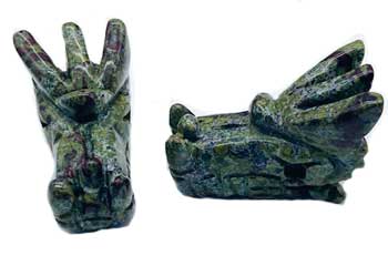 (set Of 2) 1 3/4" Dragon's Head Jasper, Dragon Blood