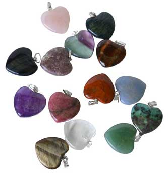 (set Of 24) 3/4" (20mm) Various Stones Heart