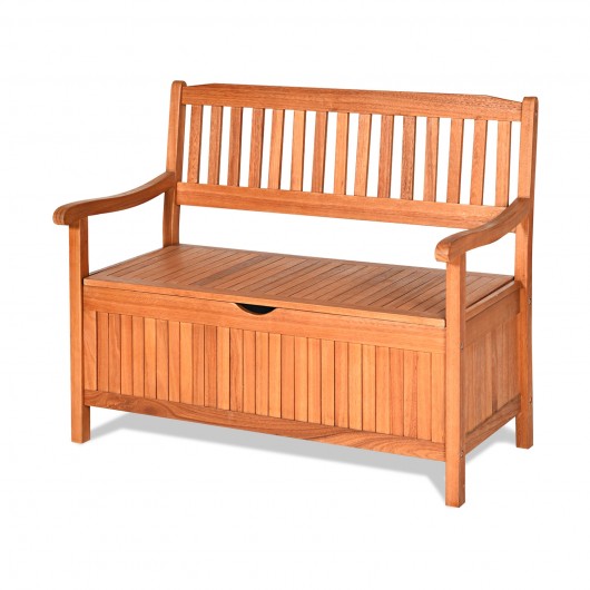 42 Inch Storage Deck Box Solid Wood Seating Container
