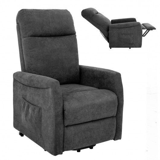 Power Lift Recliner Chair with Remote Control for Elderly-Gray