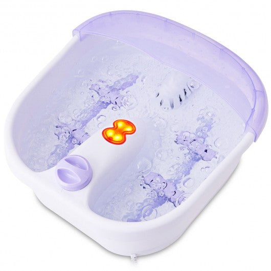 4 Rollers Bubble Heating Foot Spa Massager